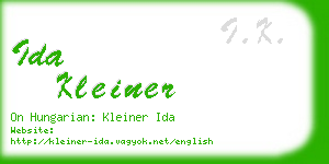 ida kleiner business card